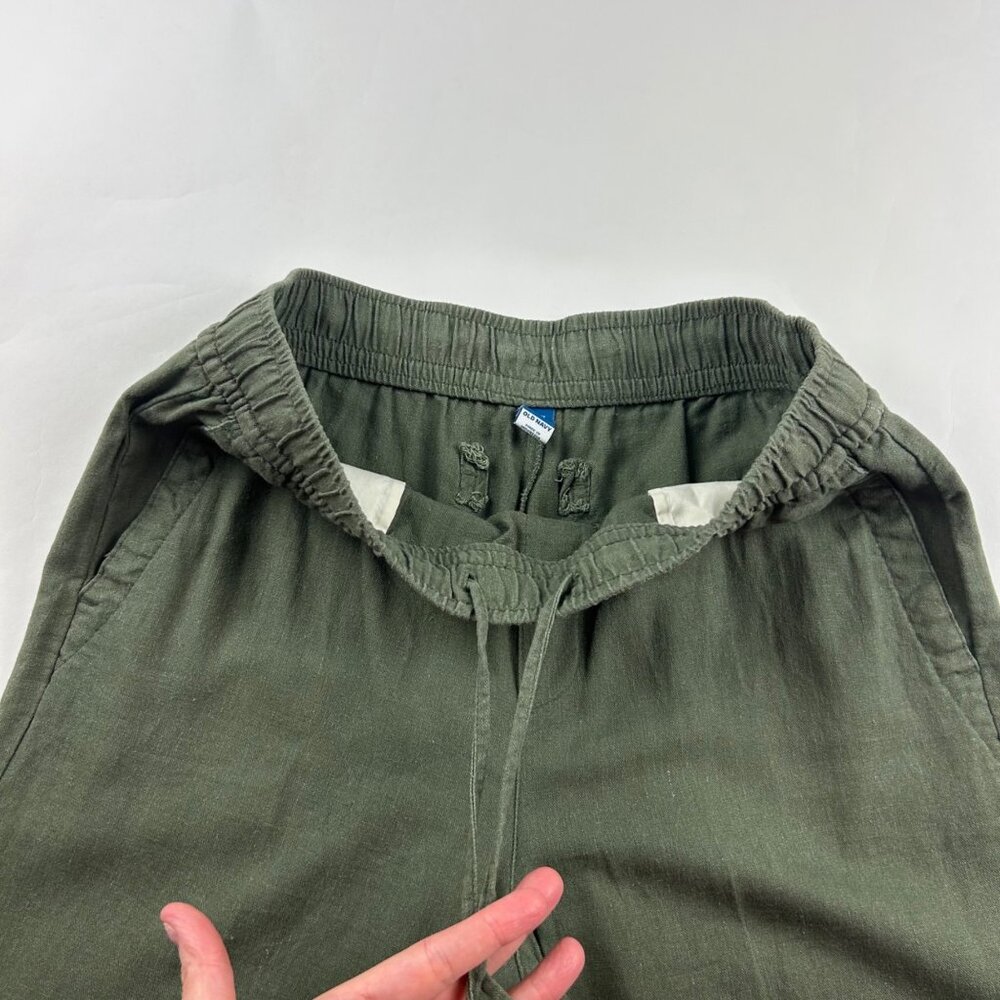 Old Navy Arugula Green Linen Blend High Rise Wide Leg Pant S - Picture 3 of 7